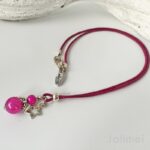 Lederbandkette Engelchen pink – Bild 2