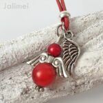 Lederbandkette Engelchen rot