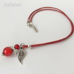 Lederbandkette Engelchen rot – Bild 2