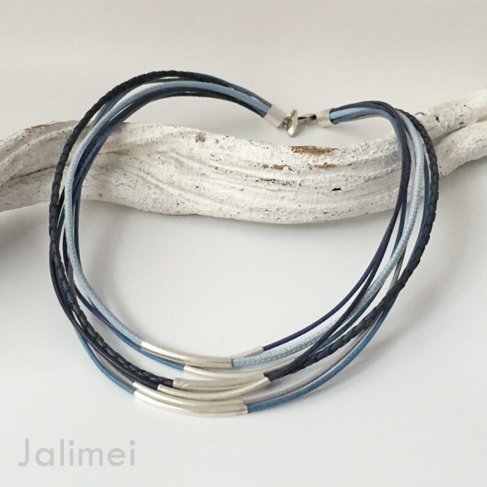 Collier Röhrchen blau – Bild 3