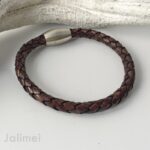 Lederarmband geflochten braun – Bild 2
