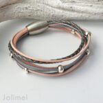 Collier Glitzer Stern rosa grau – Bild 4