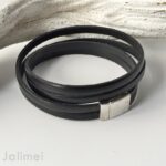 Wickelarmband Herren schwarz – Bild 2