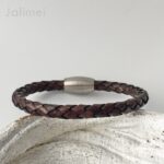 Lederarmband geflochten braun