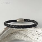 Lederarmband geflochten schwarz