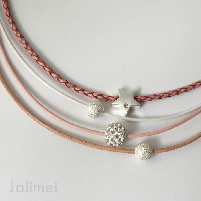 Collier Glitzer Stern antikrose – Bild 2