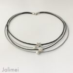 Collier Glitzer Stern schwarz grau