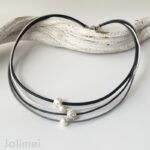 Collier Glitzer Kugel schwarz-grau – Bild 3