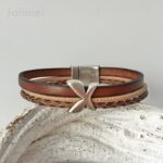 Lederarmband mit Schmetterling