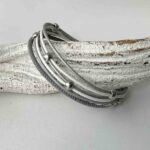 das Lederarmband Nappa in grau-weiß