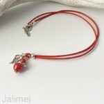 Lederbandkette Engelchen hellrot – Bild 2