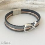 Armband Fisch Konfirmation in grau-rosegold