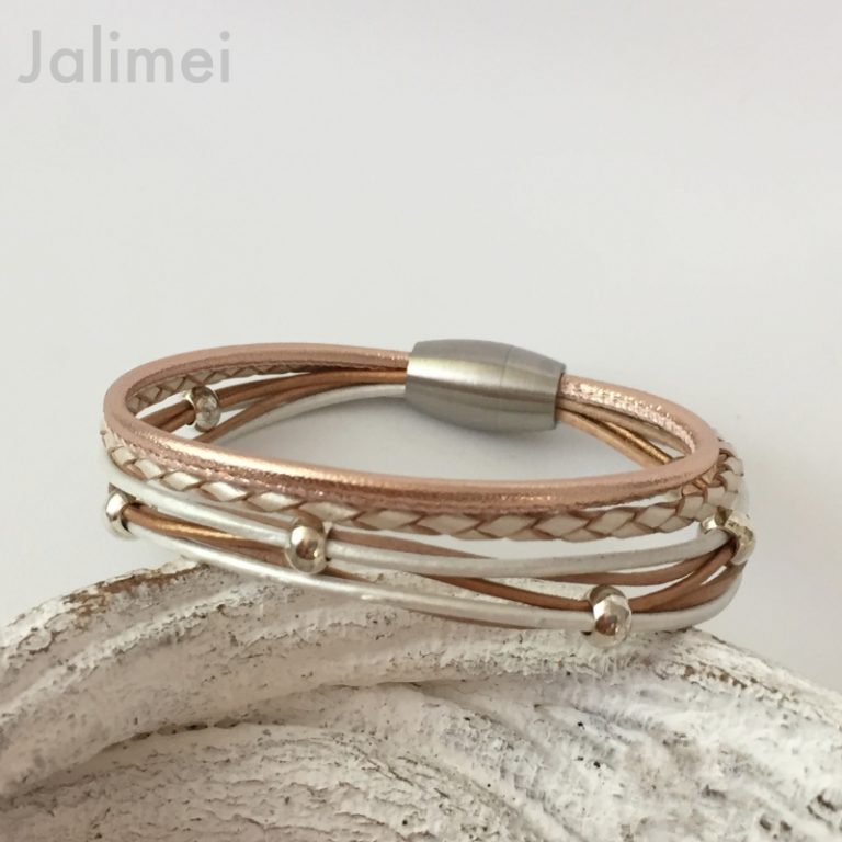 Lederarmband Nappa rosegoldfarben