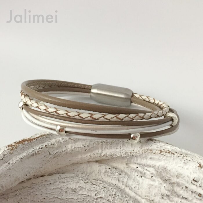 Lederarmband Nappa taupe – Bild 2