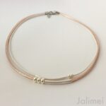 Ledercollier Perle rosegoldmetallic