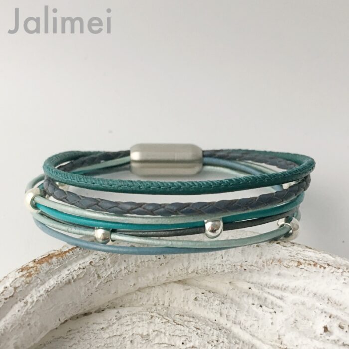 Lederarmband Nappa petrol blau – Bild 2