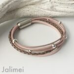 Collier Glitzer Stern rosa taupe – Bild 4