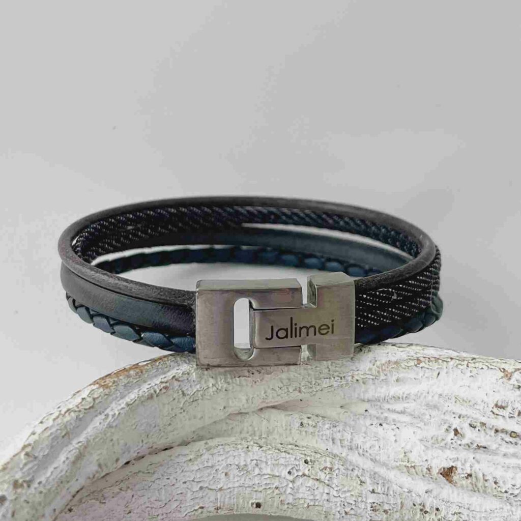 Lederarmband für die Herren in blau