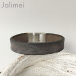 Lederarmband einfach anthrazit