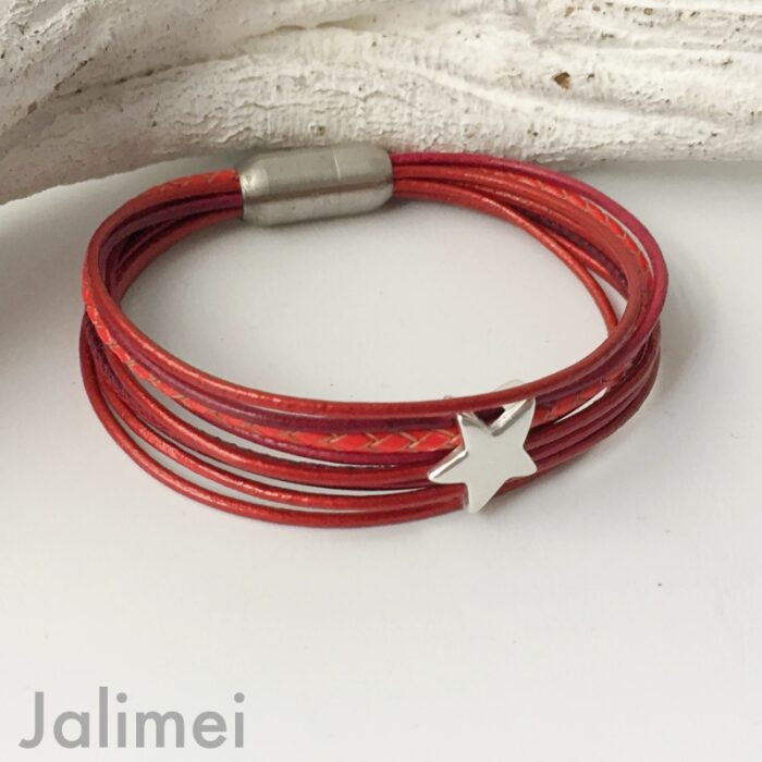 Lederarmband Stern rot – Bild 2