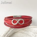 Lederarmband rot Infinity