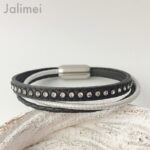 Lederarmband Strass dunkelblau – Bild 6