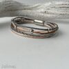 Lederarmband Nappa grau beige