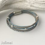 Collier Glitzer Stern antikblau-taupe – Bild 4