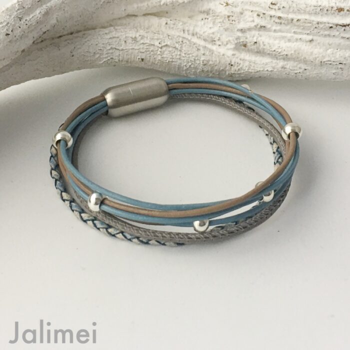 Collier Glitzer Stern antikblau-taupe – Bild 4