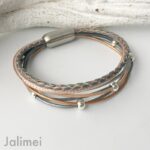 Collier Glitzer Stern grau natur – Bild 4