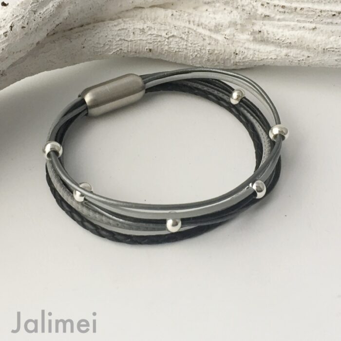 Collier Glitzer Stern schwarz grau – Bild 4