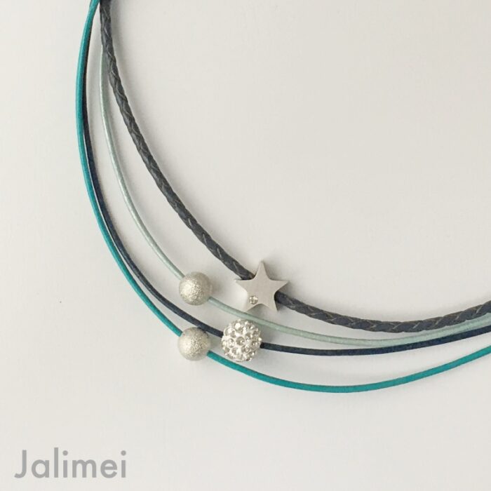 Lederarmband Nappa petrol blau – Bild 3