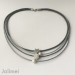 Collier Glitzer Stern grau