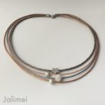 Collier Glitzer Stern grau natur