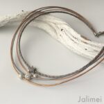 Collier Glitzer Stern grau natur – Bild 3