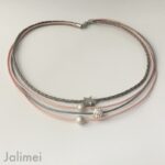 Collier Glitzer Stern rosa grau