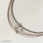 Collier Glitzer Stern rosa grau – Bild 2