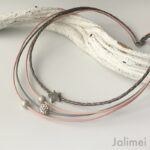 Collier Glitzer Stern rosa grau – Bild 3