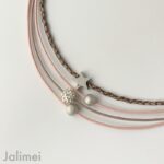 Collier Glitzer Stern rosa taupe – Bild 2