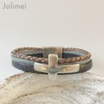 Armband Kreuz Konfirmation grau