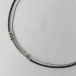 Ledercollier Rörchen in blau grau