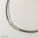 Ledercollier Perle grau – Bild 2