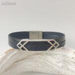 Lederarmband Geometrix navy