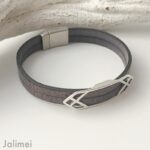 Lederarmband Geometrix taupe – Bild 2