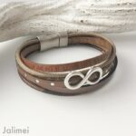 Lederarmband Infinity taupe – Bild 2
