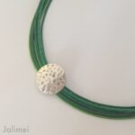 Ledercollier mit gehämmerter Scheibe grün – Bild 2
