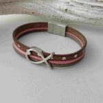 Armband Fisch Konfirmation beige rosa – Bild 4