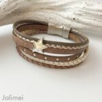 Lederarmband Stern taupe – Bild 2