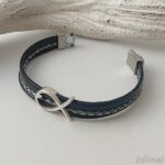 Armband Fisch zur Kommunion in schwarz