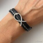 Armband mit Fisch zur Kommunion schwarz